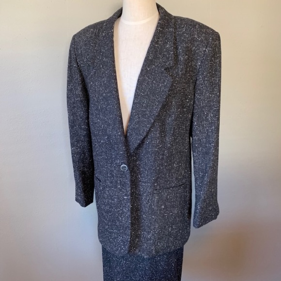 Evan Picone Dresses & Skirts - Gray, Black & White Tweed Skirt Suit Set Size 16
